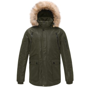 P-M-AM9023 Men's parka with removable hood &amp; faux fur